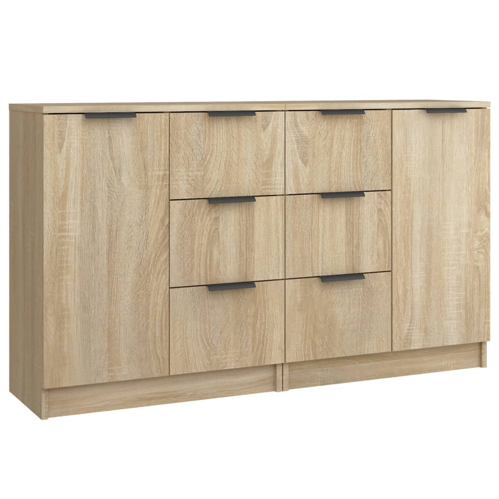Sideboards 2 pcs Sonoma Oak 60x30x70 cm Engineered Wood