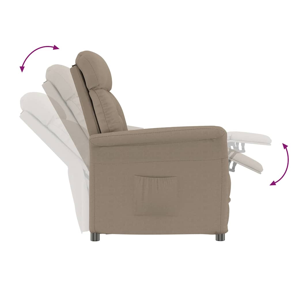Recliner Chair Taupe Taupe 70.5 x 96.5 x 95 cm Polyester