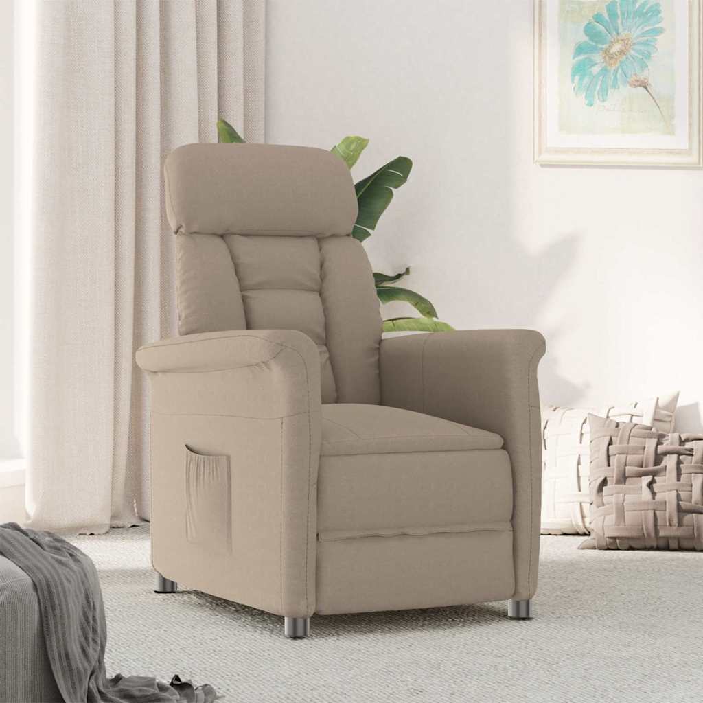 Recliner Chair Taupe Taupe 70.5 x 96.5 x 95 cm Polyester