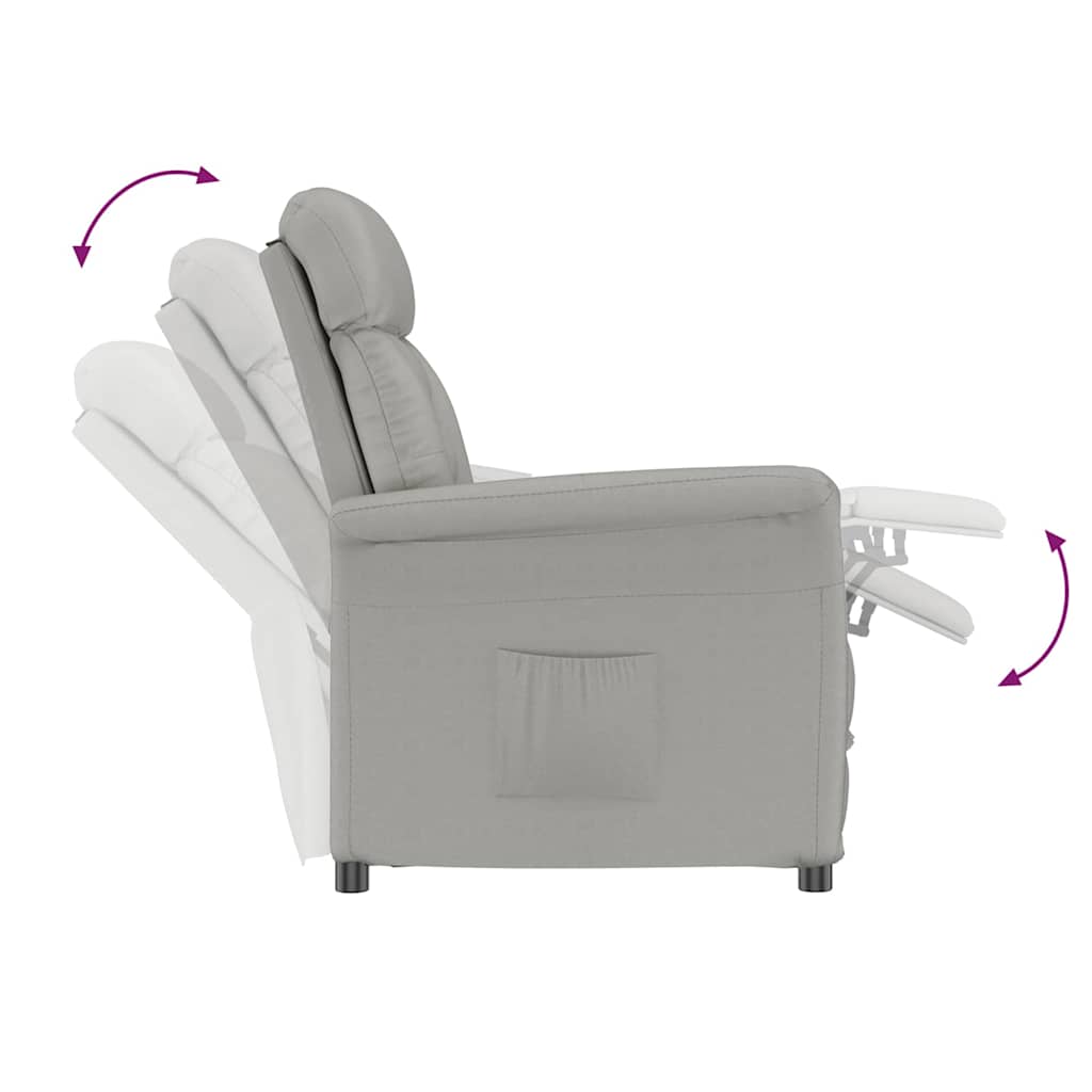 Recliner Chair Light Grey Light grey 70.5 x 96.5 x 95 cm Fabric