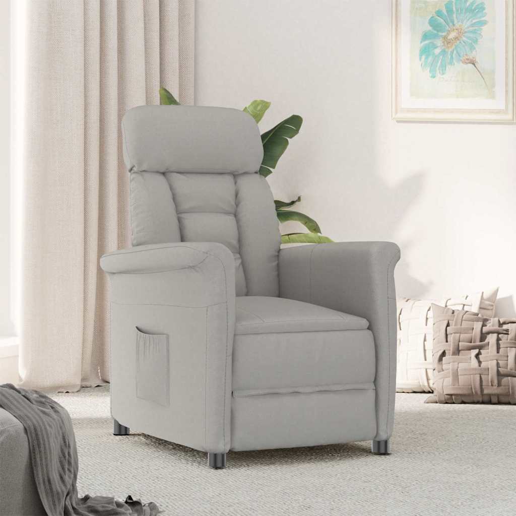 Recliner Chair Light Grey Light grey 70.5 x 96.5 x 95 cm Fabric