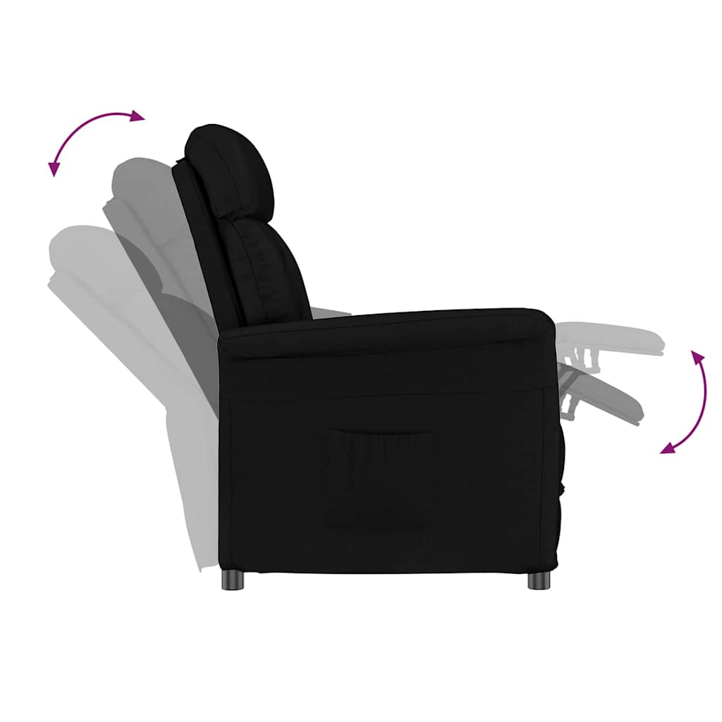 Recliner Chair Black Black 70.5 x 96.5 x 95 cm Faux leather