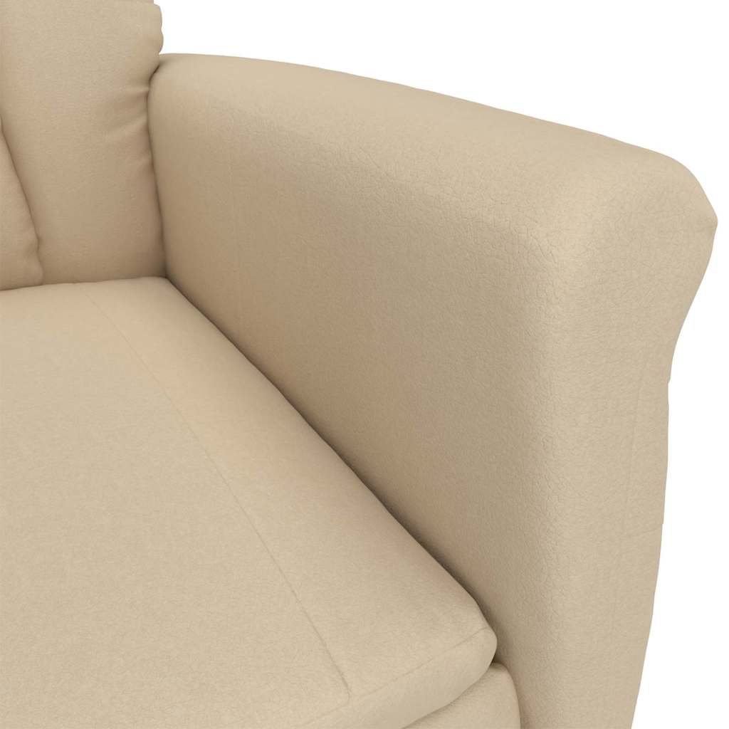 Recliner Chair Cream Cream 70.5 x 96.5 x 95 cm Fabric and metal