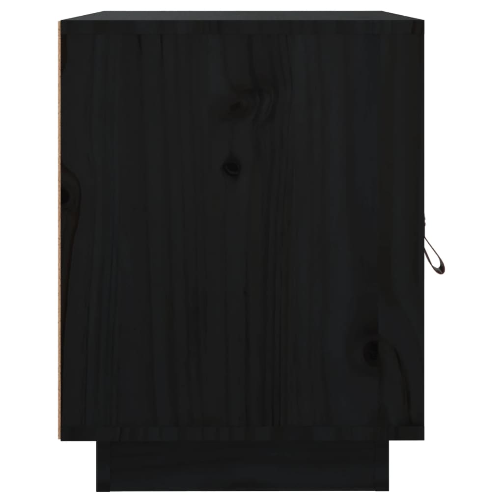 Bedside Cabinets 2 pcs Black 40x34x45 cm Solid Wood Pine
