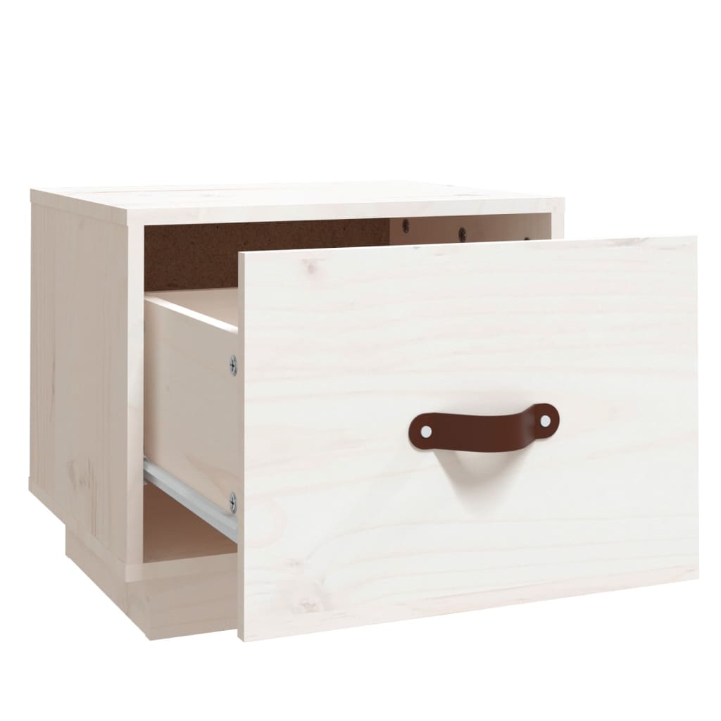 Bedside Cabinets 2 pcs White 40x34x35 cm Solid Wood Pine
