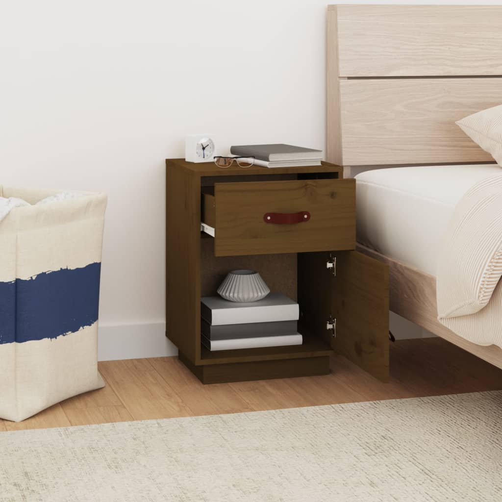 Bedside Cabinets 2 pcs Honey Brown 40x34x55 cm Solid Wood Pine
