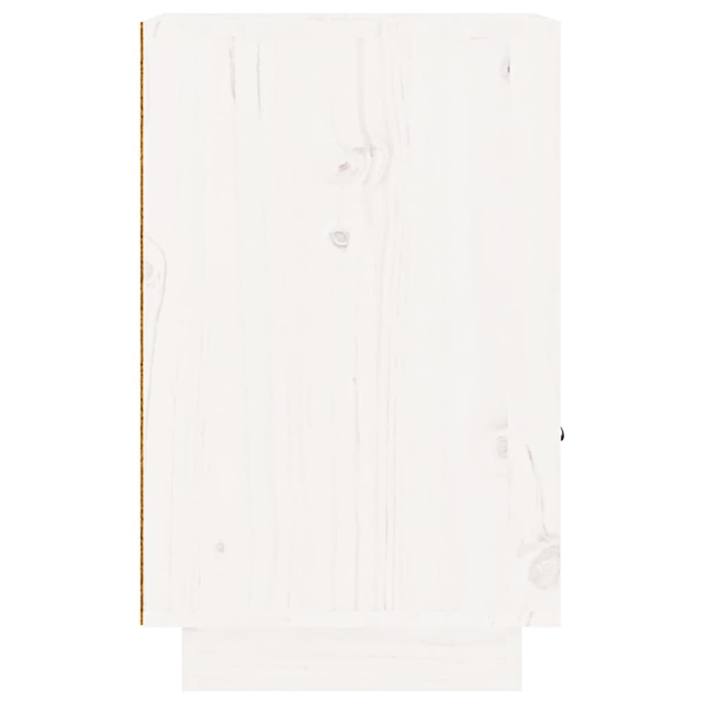 Bedside Cabinet White 40x34x55 cm Solid Wood Pine