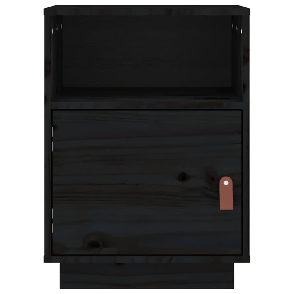 Bedside Cabinets 2 pcs Black 40x34x55 cm Solid Wood Pine