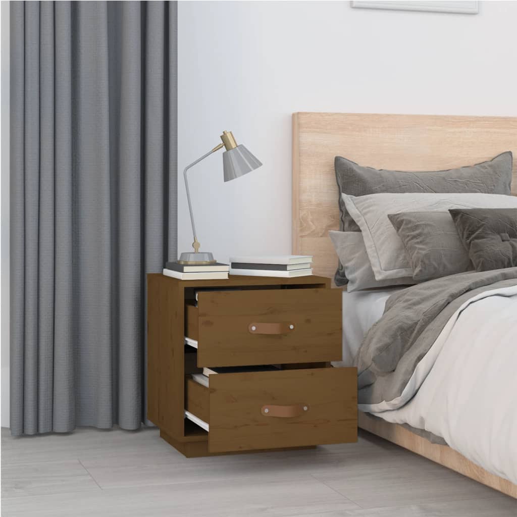 Bedside Cabinets 2 pcs Honey Brown 40x34x45 cm Solid Wood Pine