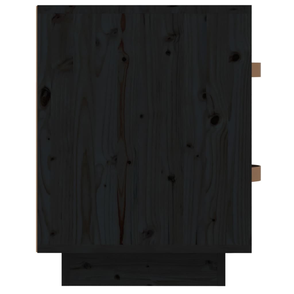 Bedside Cabinet Black 40x34x45 cm Solid Wood Pine