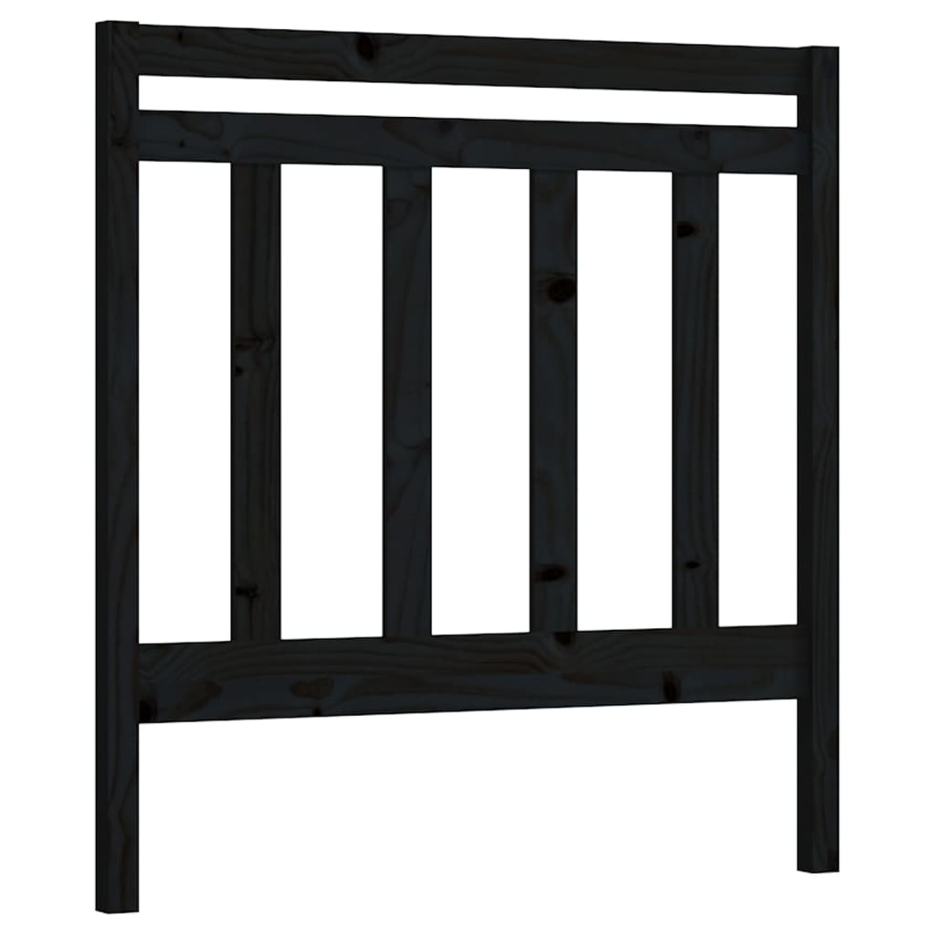 Bed Headboard Black 95x4x100 cm Solid Wood Pine