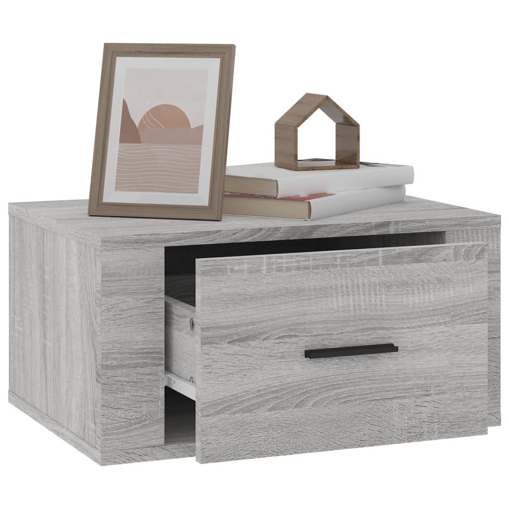 Wall-mounted Bedside Cabinet Grey Sonoma 50x36x25 cm