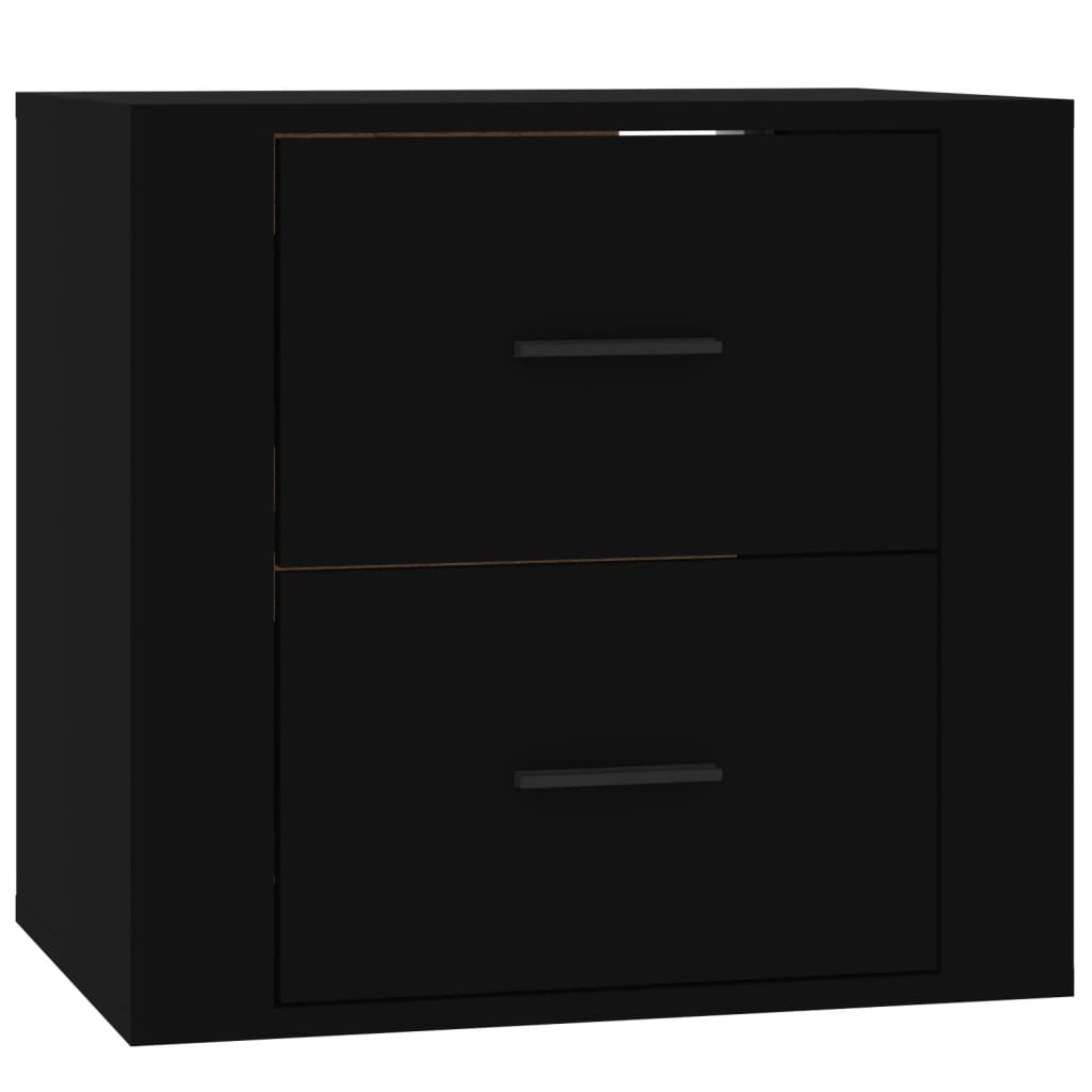 Wall-mounted Bedside Cabinet Black 50x36x47 cm