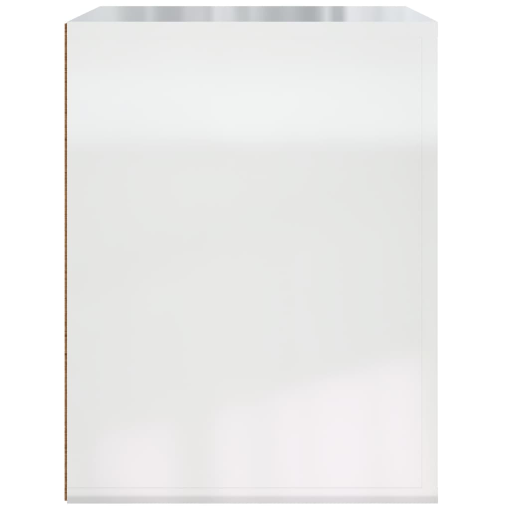 Wall-mounted Bedside Cabinet High Gloss White 50x36x47 cm