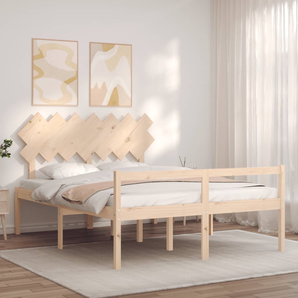 Senior Bed without Mattress 140x200 cm Solid Wood
