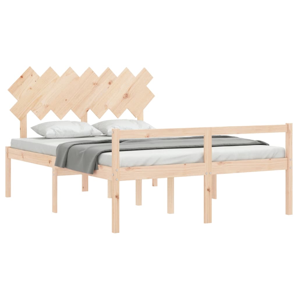 Senior Bed without Mattress 140x200 cm Solid Wood