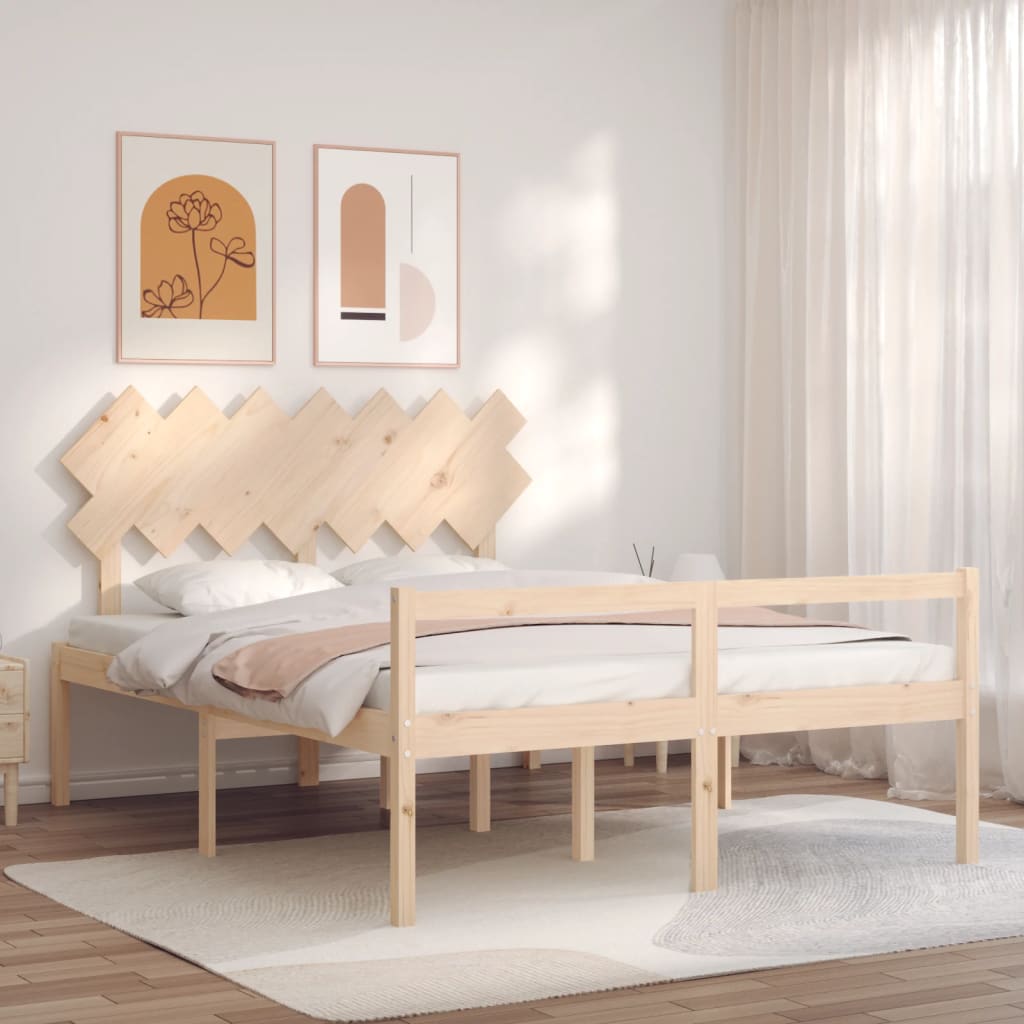 Senior Bed without Mattress 140x200 cm Solid Wood