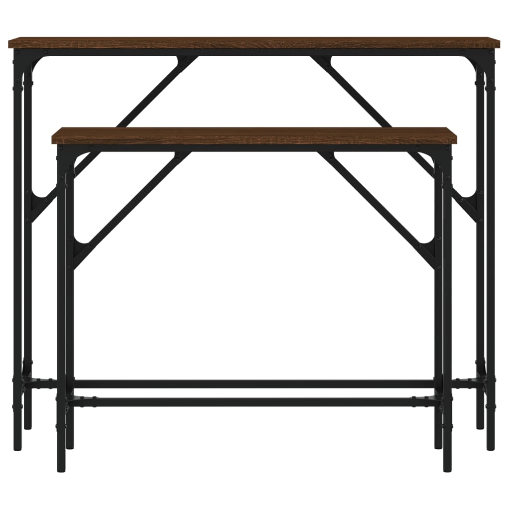 Console Tables 2 pcs Brown Oak Engineered Wood