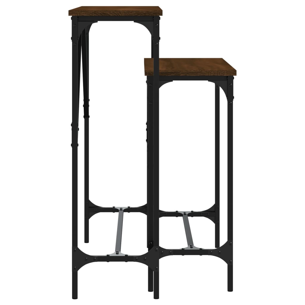 Console Tables 2 pcs Brown Oak Engineered Wood