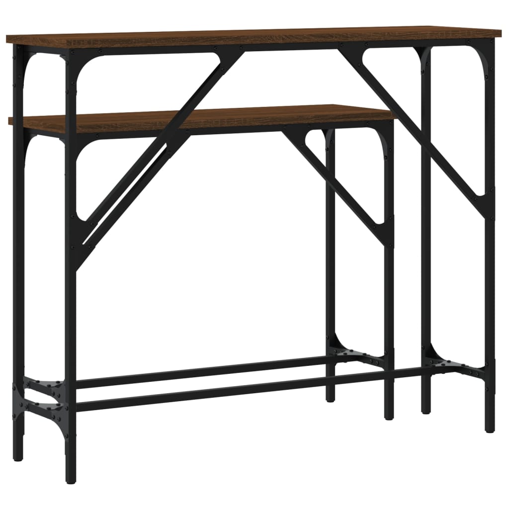 Console Tables 2 pcs Brown Oak Engineered Wood