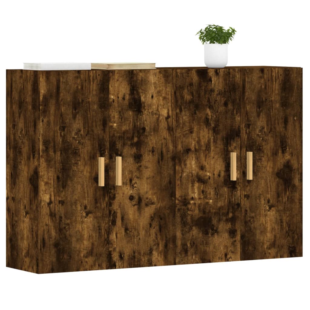 Wall Mounted Cabinets 2 pcs Smoked Oak Engineered Wood