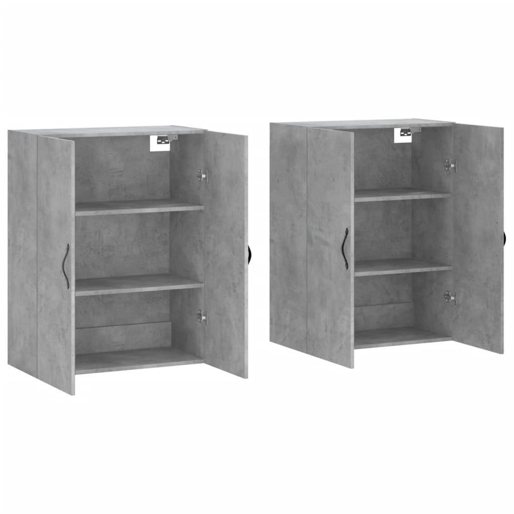 Wall Mounted Cabinets 2 pcs Concrete Grey Engineered Wood