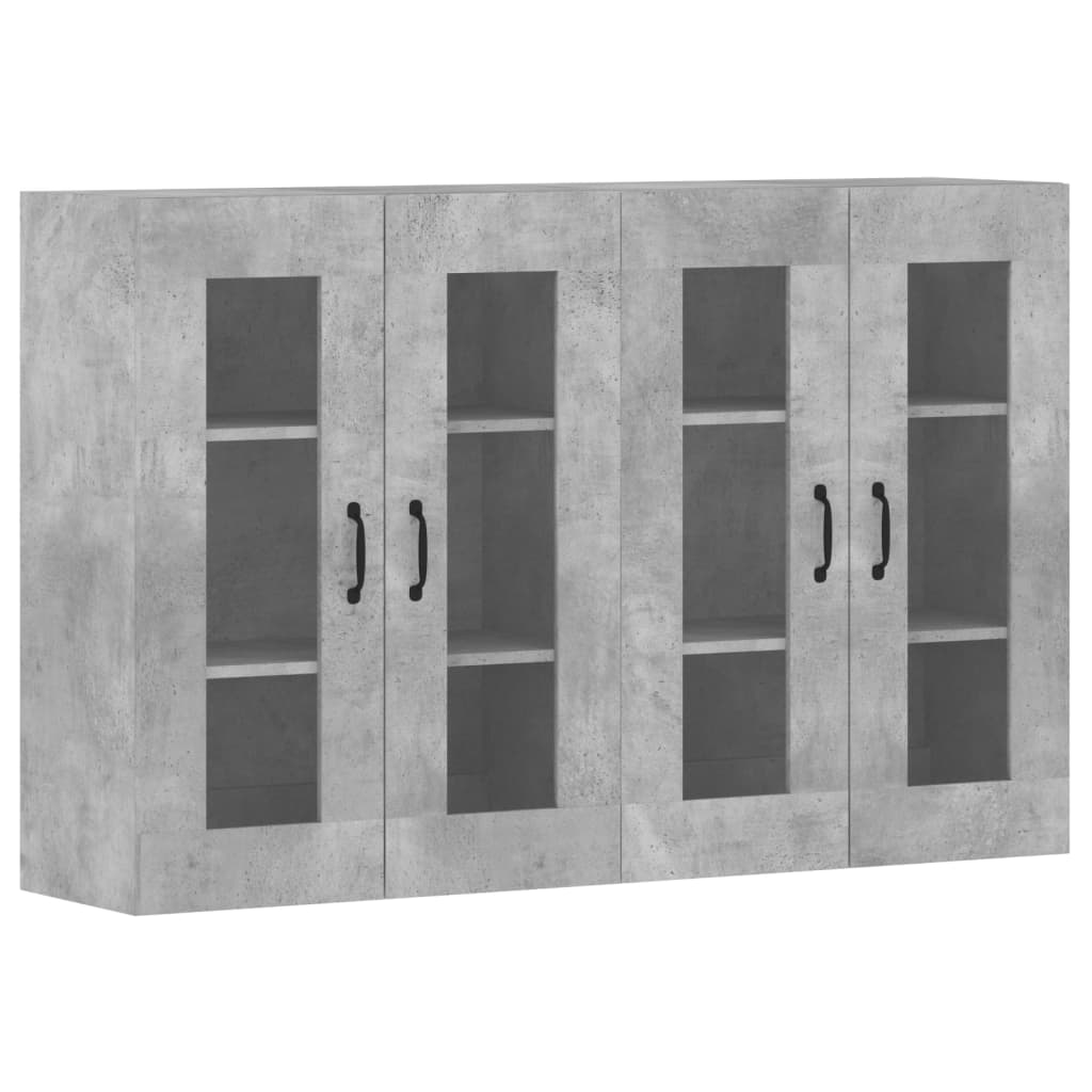 Wall Mounted Cabinets 2 pcs Concrete Grey Engineered Wood