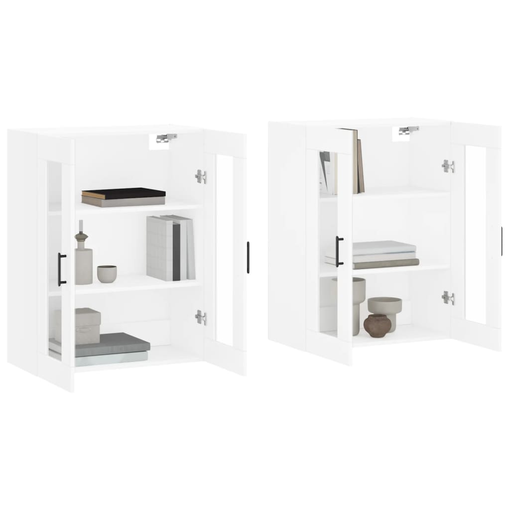 Wall Mounted Cabinets 2 pcs White Engineered Wood