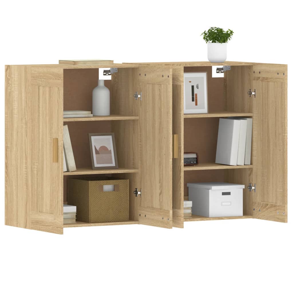 Wall Mounted Cabinets 2 pcs Sonoma Oak Engineered Wood