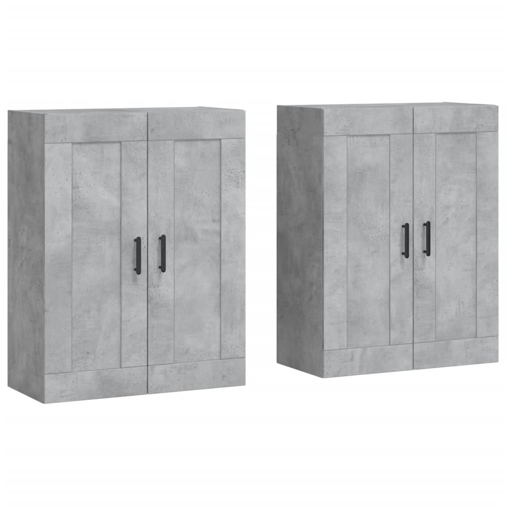 Wall Mounted Cabinets 2 pcs Concrete Grey Engineered Wood