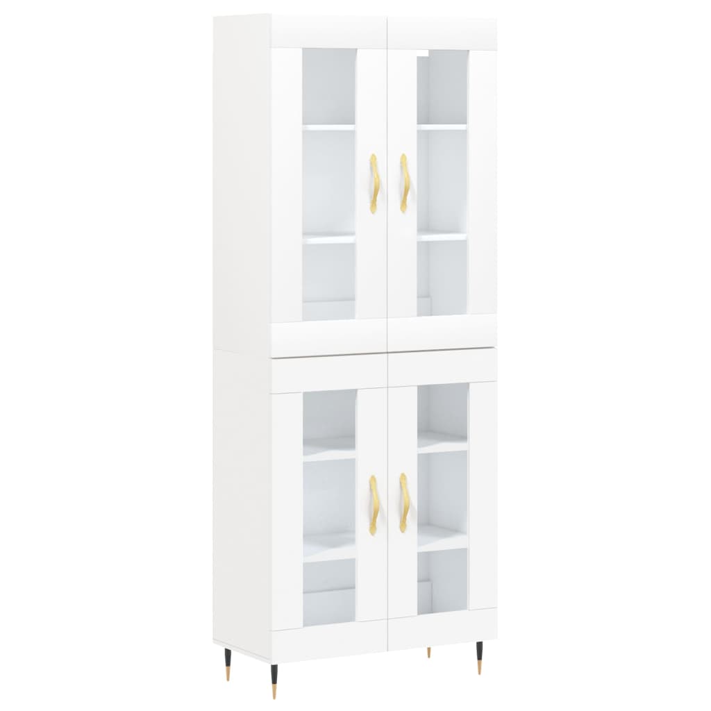 Highboard White 69.5x34x180 cm Engineered Wood