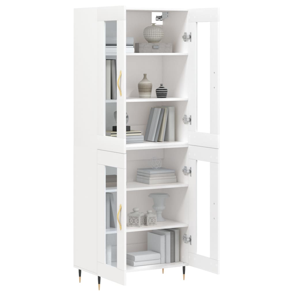Highboard White 69.5x34x180 cm Engineered Wood