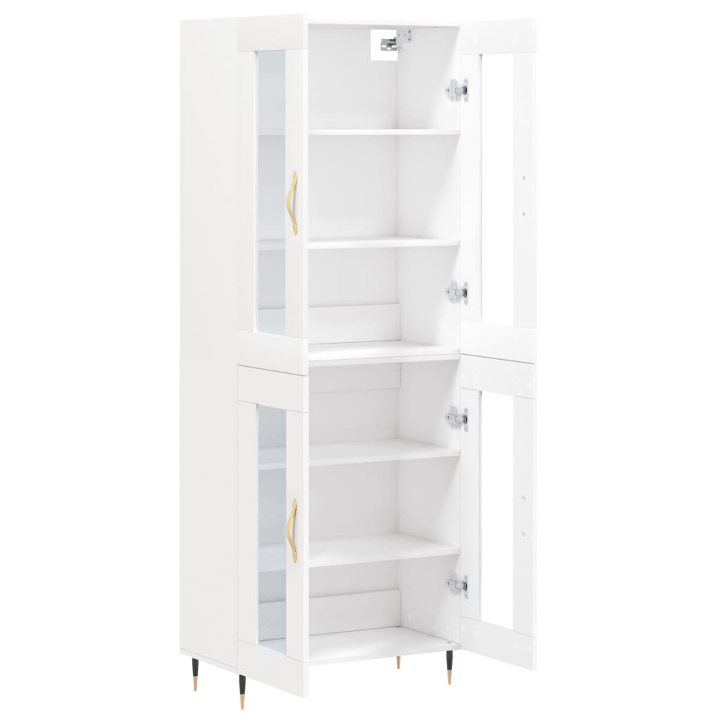 Highboard White 69.5x34x180 cm Engineered Wood
