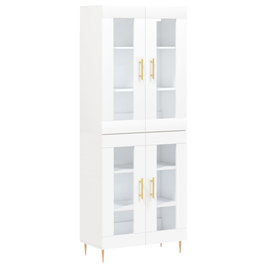Highboard White 69.5x34x180 cm Engineered Wood