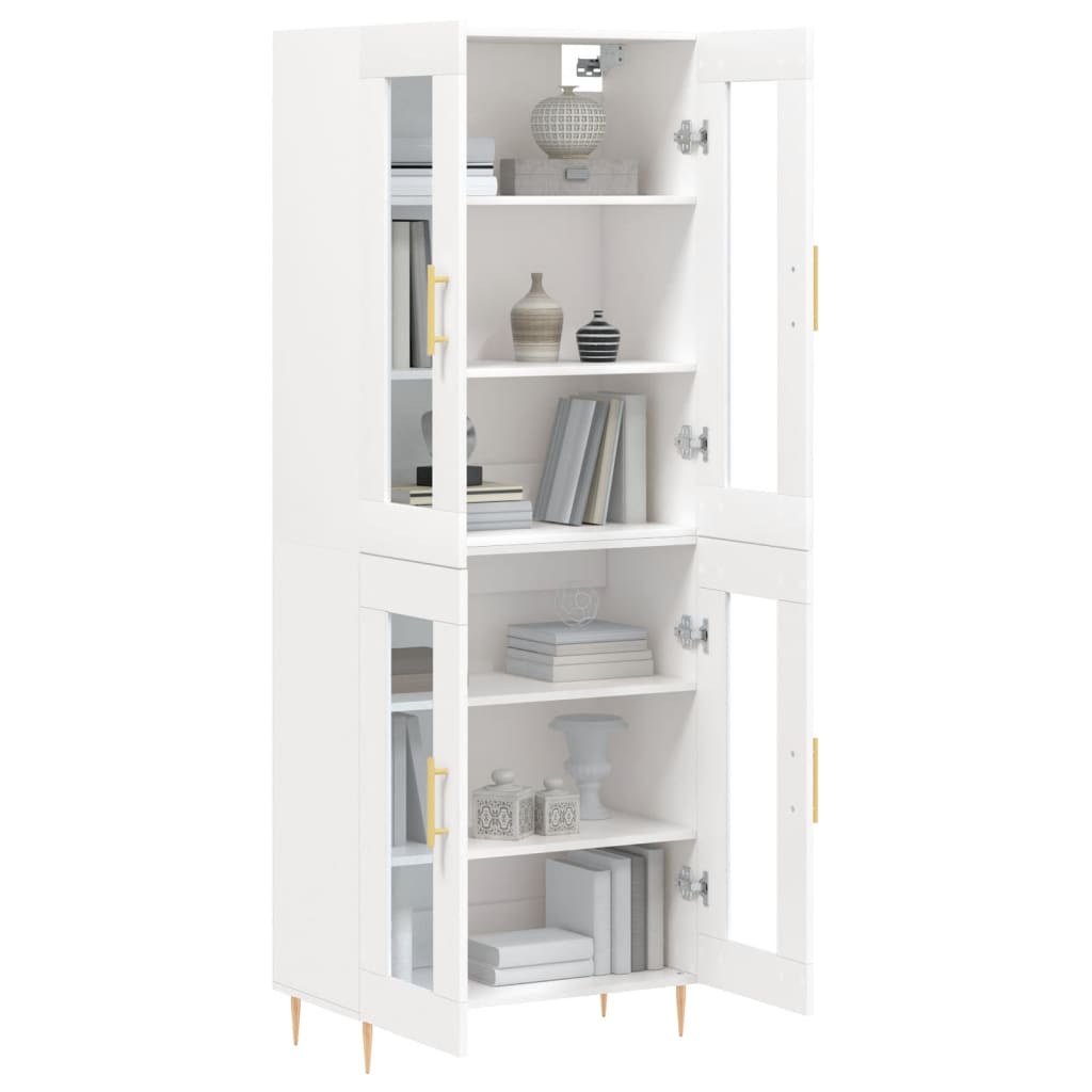 Highboard White 69.5x34x180 cm Engineered Wood