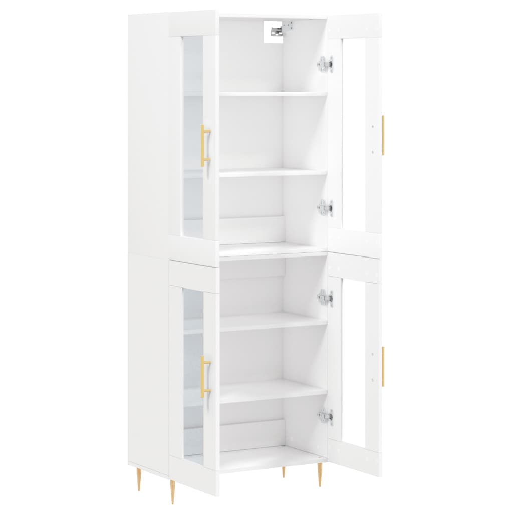 Highboard White 69.5x34x180 cm Engineered Wood