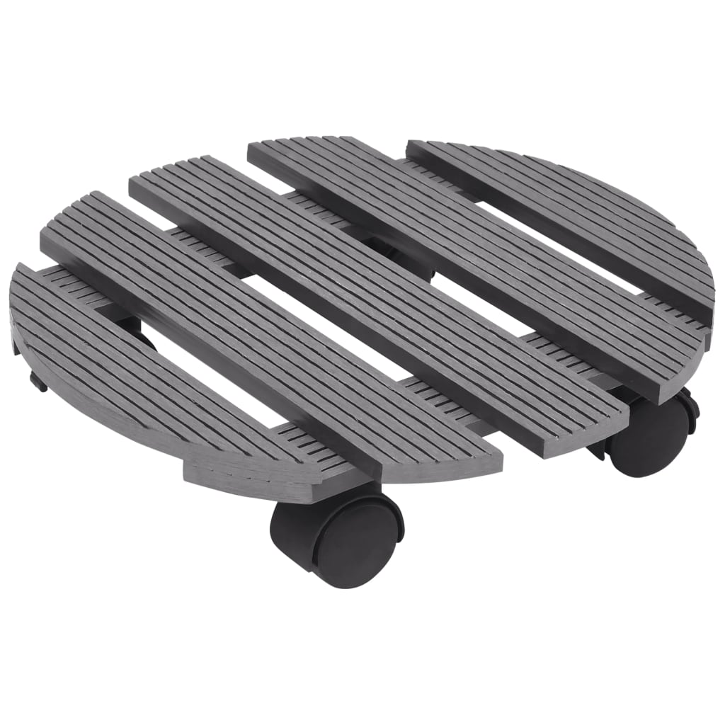 Plant Trolleys 4 pcs Grey Ø30x7,5 cm WPC