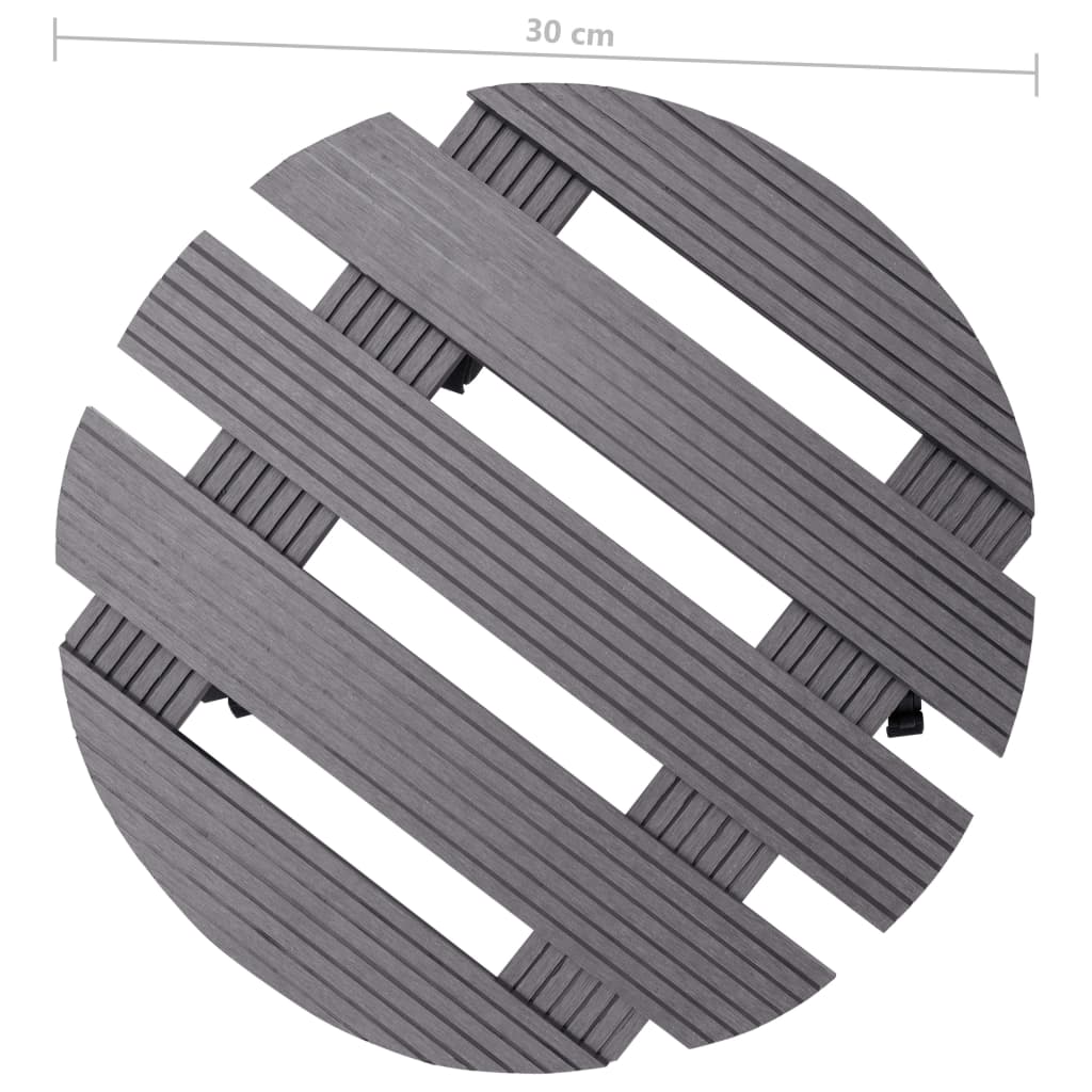 Plant Trolleys 4 pcs Grey Ø30x7,5 cm WPC