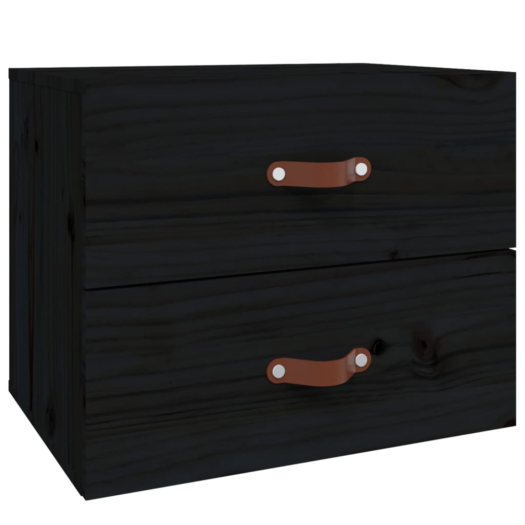 Wall-mounted Bedside Cabinet Black 50x36x40 cm