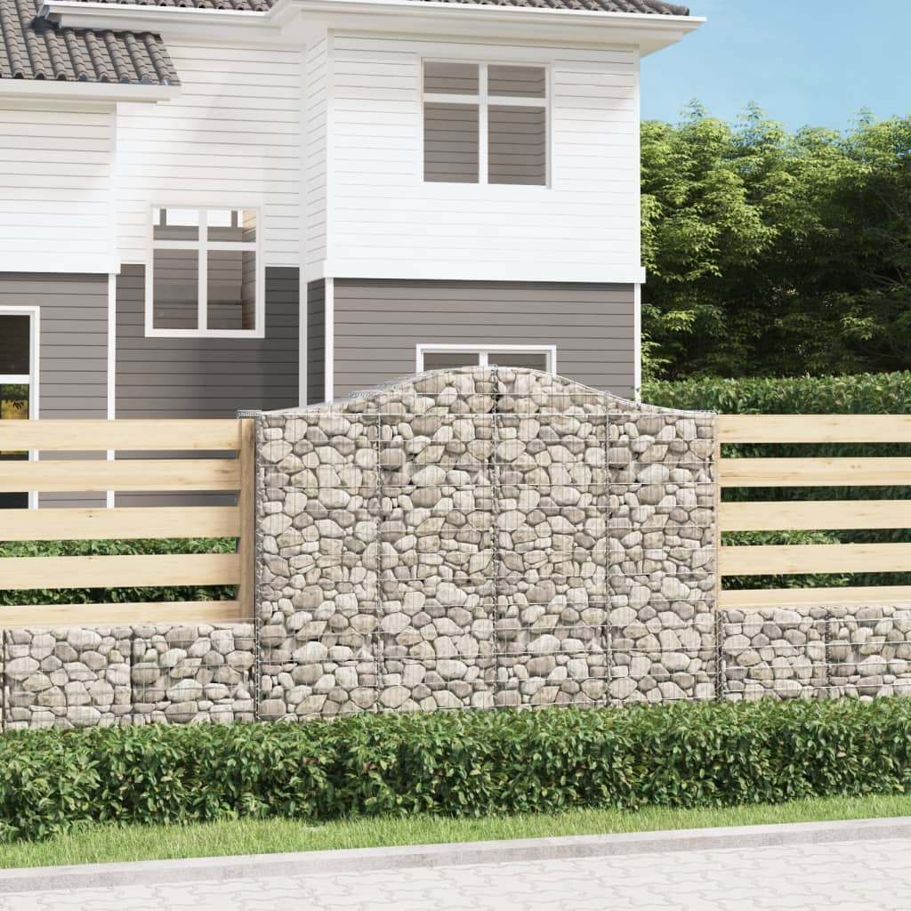 Arched Gabion Baskets 10 pcs 200x50x160/180 cm Galvanised Iron