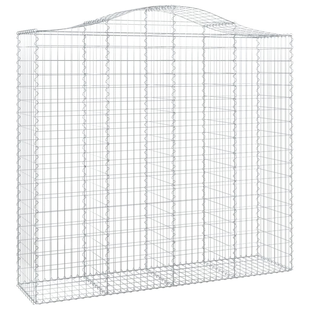 Arched Gabion Baskets 2 pcs 200x50x180/200 cm Galvanised Iron