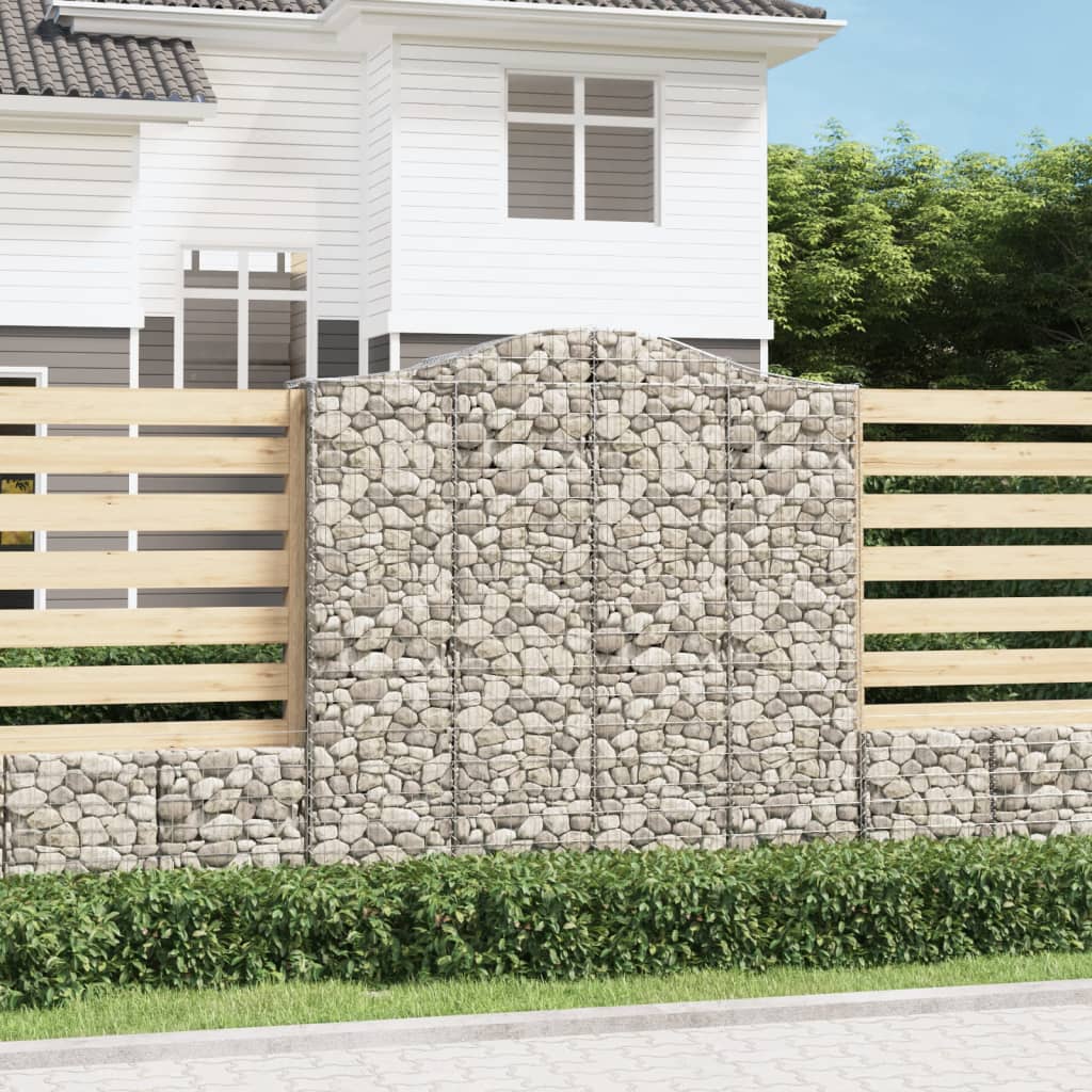 Arched Gabion Baskets 3 pcs 200x50x200/220 cm Galvanised Iron
