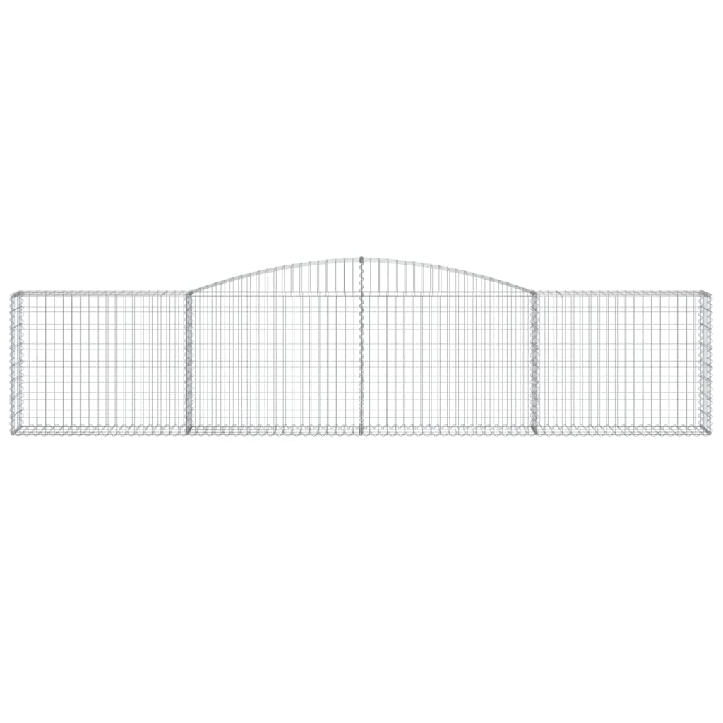 Arched Gabion Baskets 4 pcs 400x30x80/100 cm Galvanised Iron