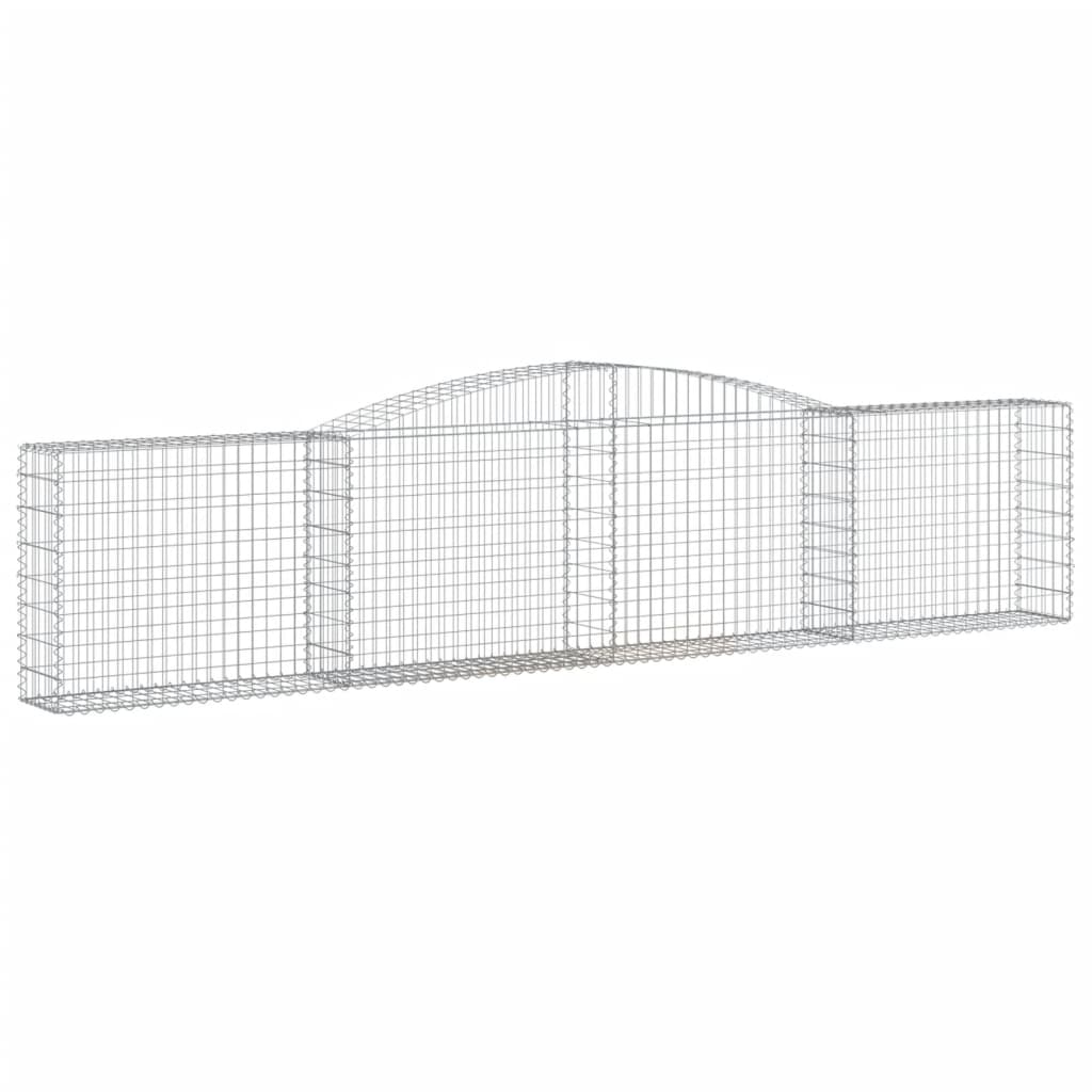 Arched Gabion Baskets 15 pcs 400x30x80/100 cm Galvanised Iron