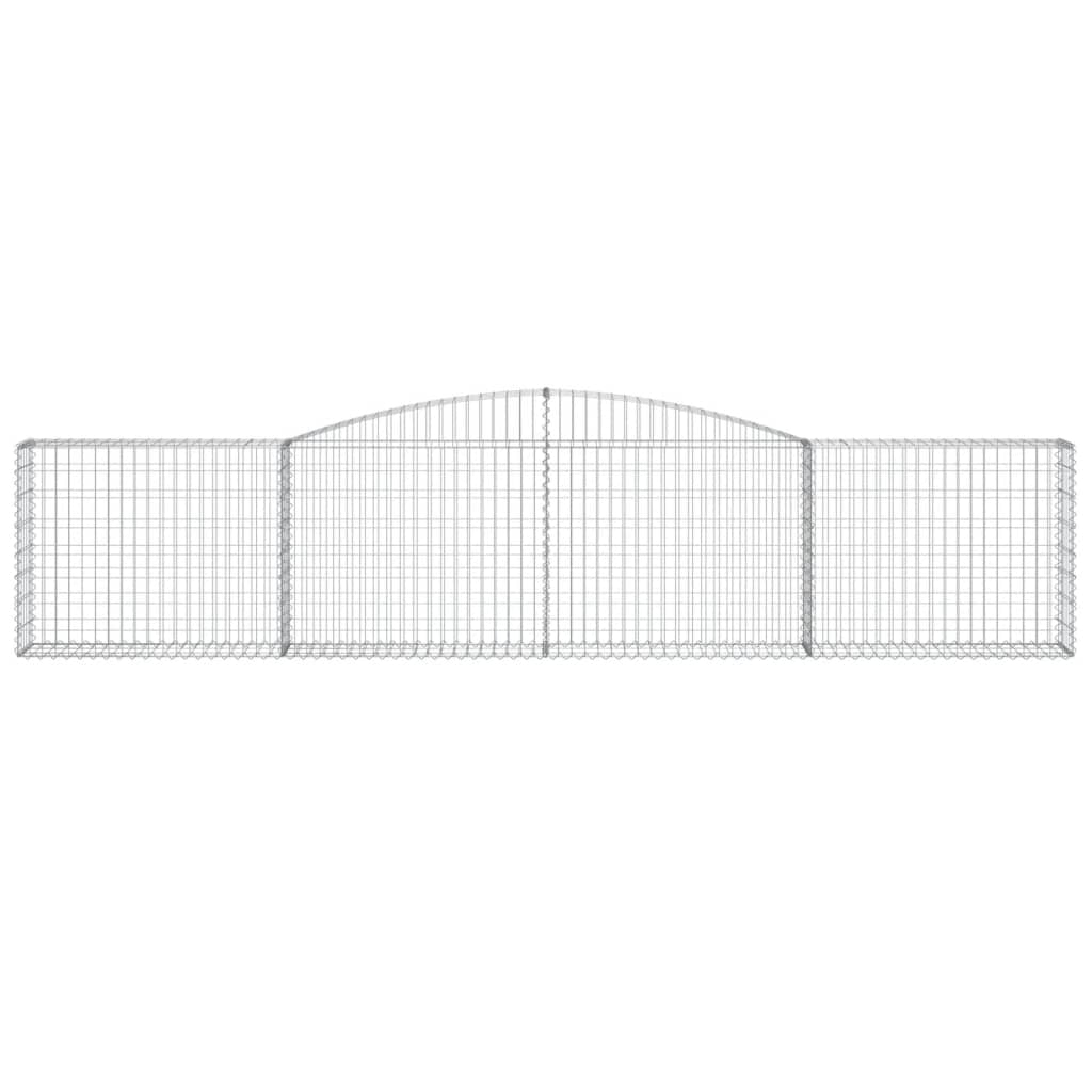 Arched Gabion Baskets 15 pcs 400x30x80/100 cm Galvanised Iron
