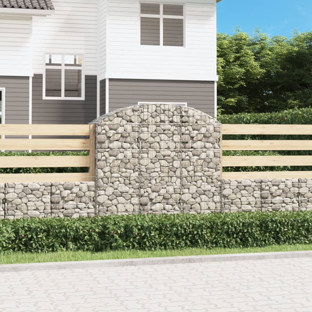 Arched Gabion Basket 150x50x140/160 cm Galvanised Iron