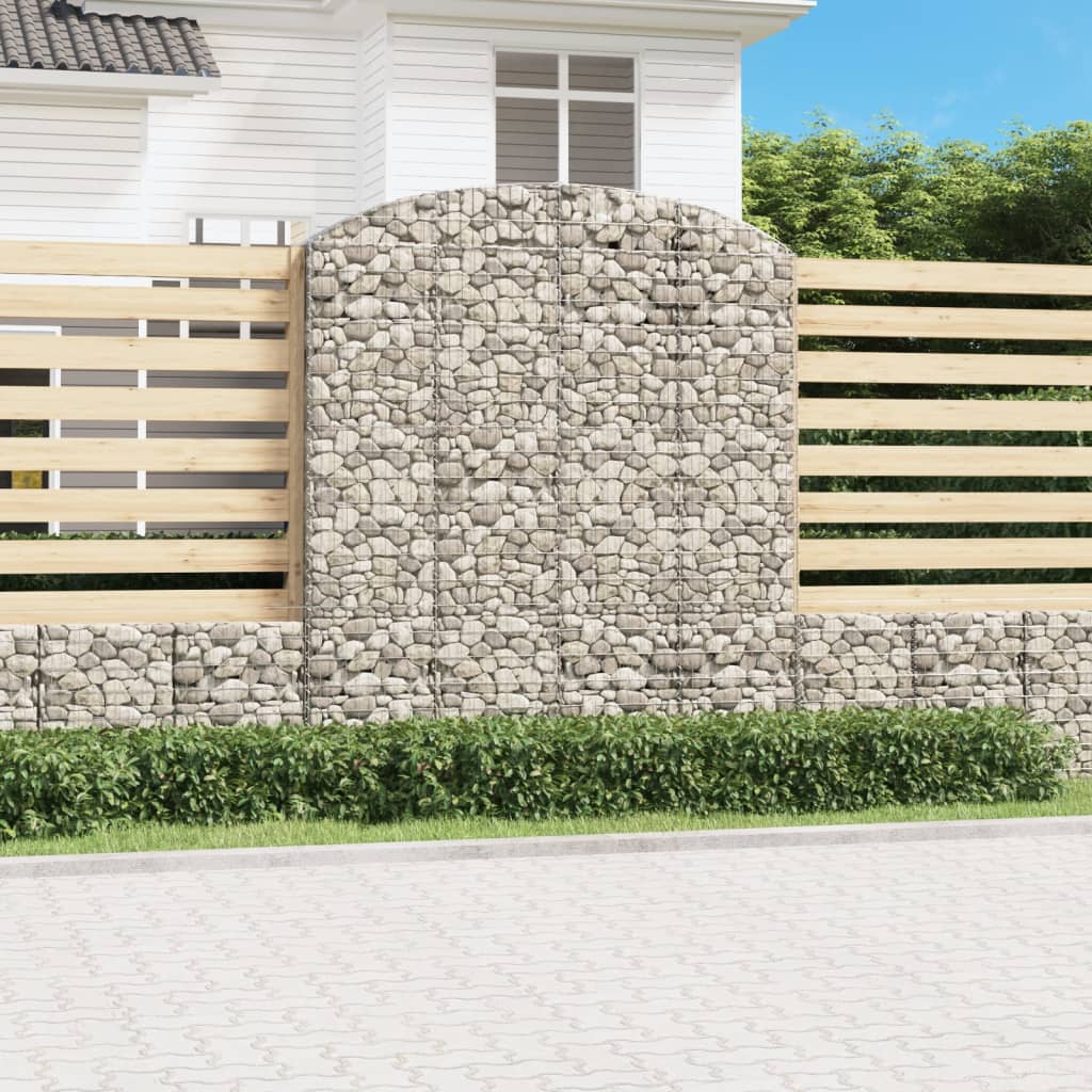 Arched Gabion Basket 200x50x220/240 cm Galvanised Iron