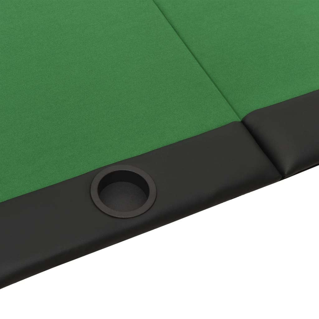 10-Player Folding Poker Tabletop Green 208x106x3 cm