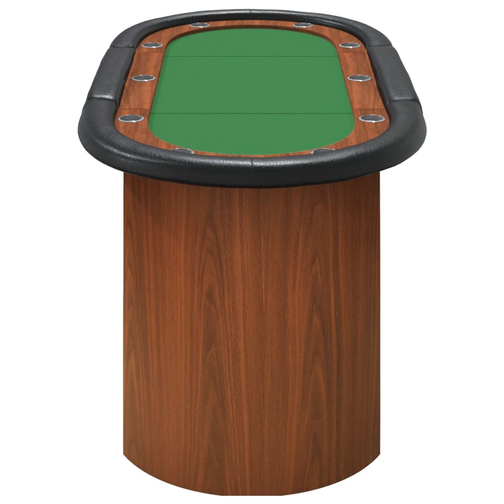 10-Player Poker Table Green 160x80x75 cm