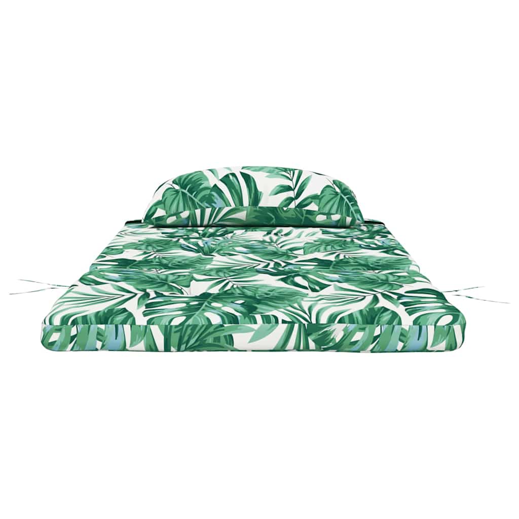 Chair Cushion Floral 2 pcs Green 58 x 77 x 4.5 cm Oxford fabric